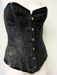 Steampunk Black Satin Brocade Corset