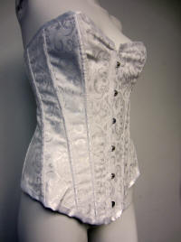 White Satin Brocade Corset