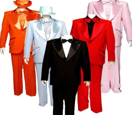 Dumb & Dumber Costume 1970's Orange Tuxedo Blue Tuxedo