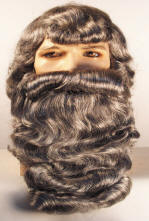 Deluxe Black Santa Claus Wig and Beard Set