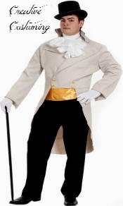 Tan Tailcoat w/Lace Jabot & Sash