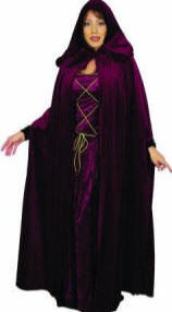 Velvet Hooded Cloak Front Tie