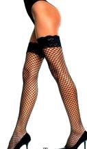 Spandex Mini Diamond Industrial Net Lace Top Thigh Hi Stockings