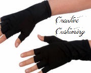 Black Fingerless Stretch Glove 8"