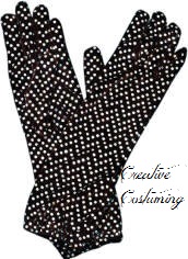 Disco Dot Black Elbow Length Glove