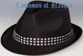 Black Gangster Hat Satin