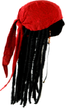 Disney Jack Sparrow Pirate Scarf w/Dreadlocks