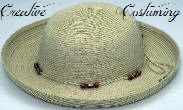 Ladies Straw Hat w/Beaded Band