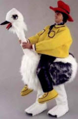 Riding the Ostrich Mascot Costume