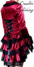 Sterampunk Victorian Corset Satin Jacket Red