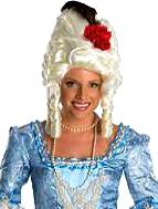 Marie Antoinette Wig w/Red Rose